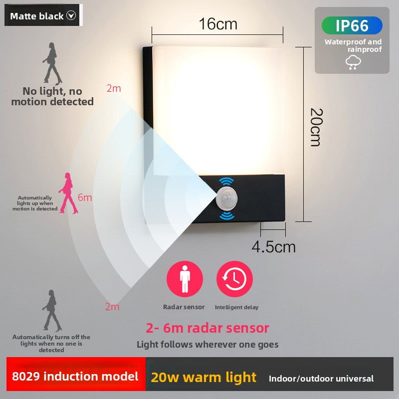 Outdoor Waterproof LED Wall Light with Motion Sensor