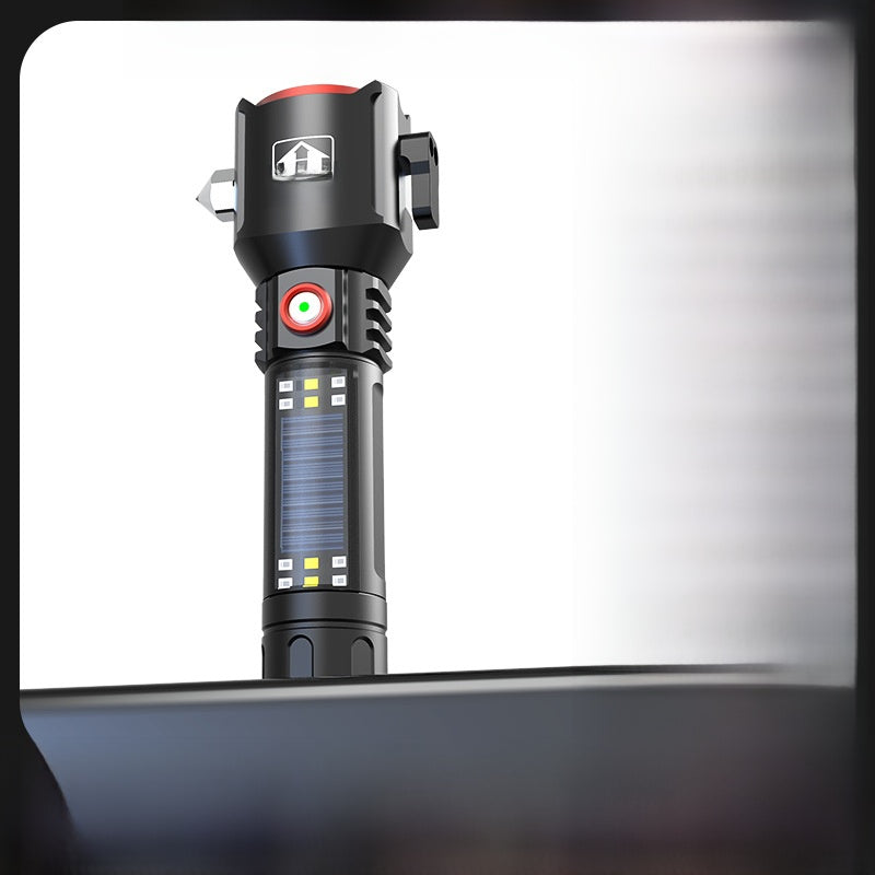 Fire safety hammer flashlight