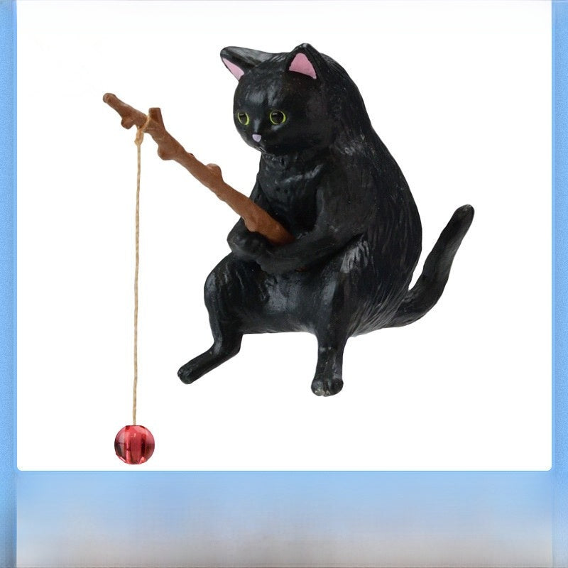 Fishing Kitten Figurine