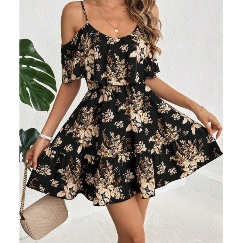Floral Print Off-Shoulder Maxi Dress