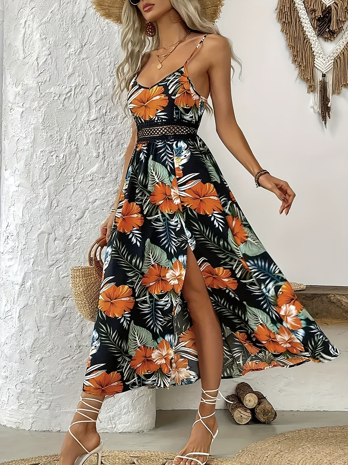 Floral Print Sleeveless Dress