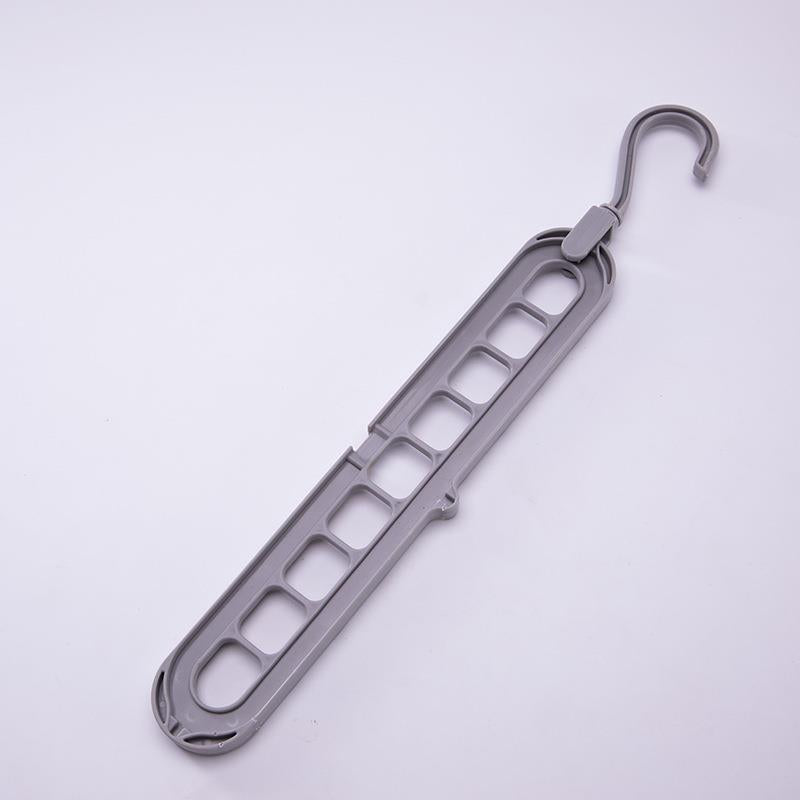 Foldable 9-Hole Plastic Clothing Hanger