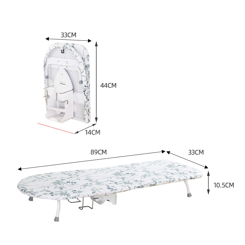 Foldable Desktop Ironing Board with Storage Rack