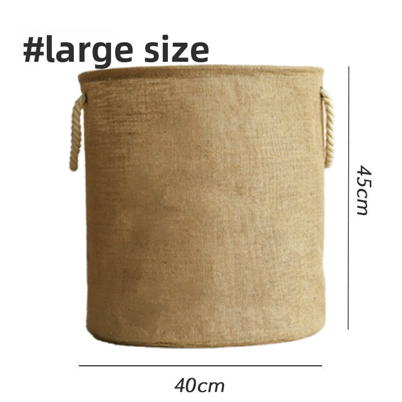 Foldable Jute Laundry Basket with Handles