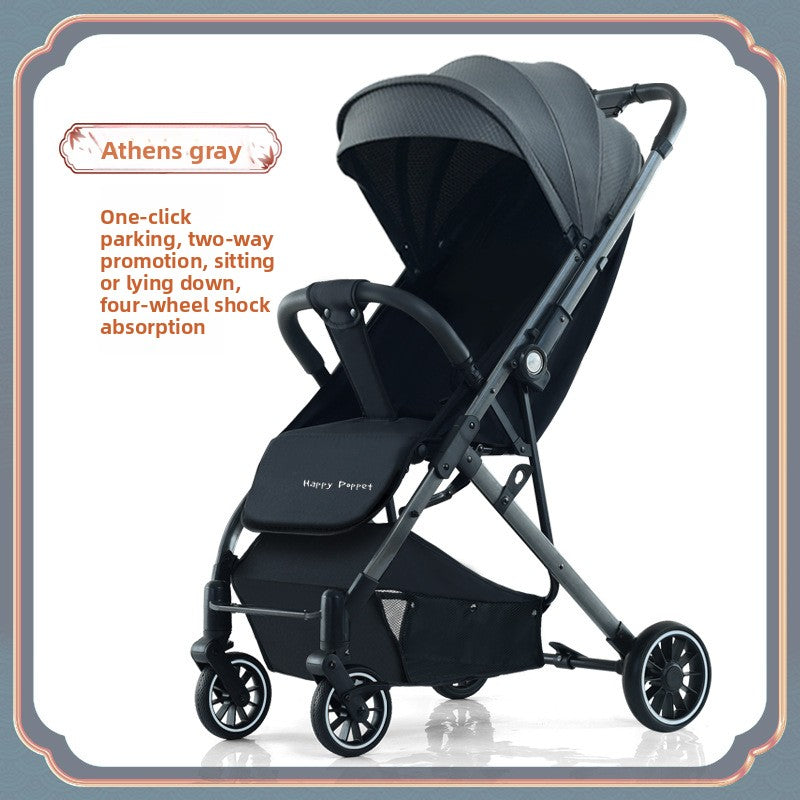 Foldable Lightweight Baby Stroller with Shock Absorption