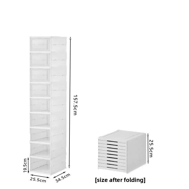 Foldable Multi-layer Shoe Storage Box with Dustproof Design