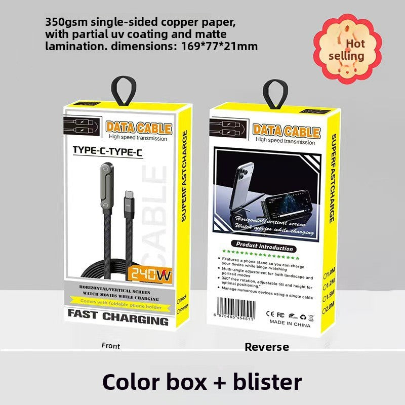 Foldable Phone Stand with Fast Charging Data Cable