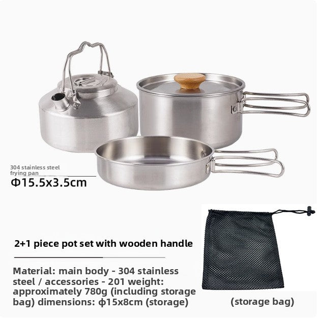 Foldable Stainless Steel Camping Cookware