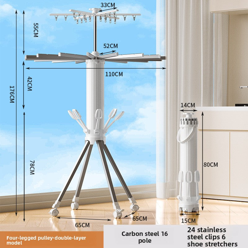 Foldable Telescopic Aluminum Alloy Drying Rack