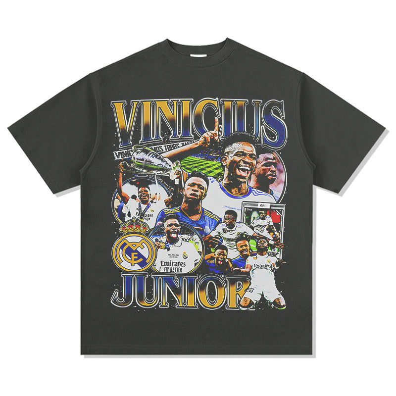 Football Star Print Cotton T-shirt