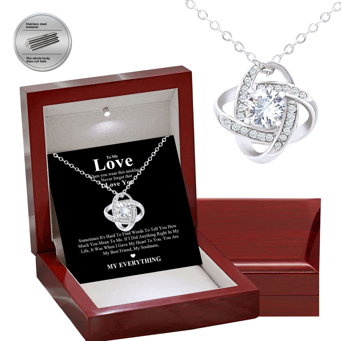 Four Leaf Clover Zircon Necklace