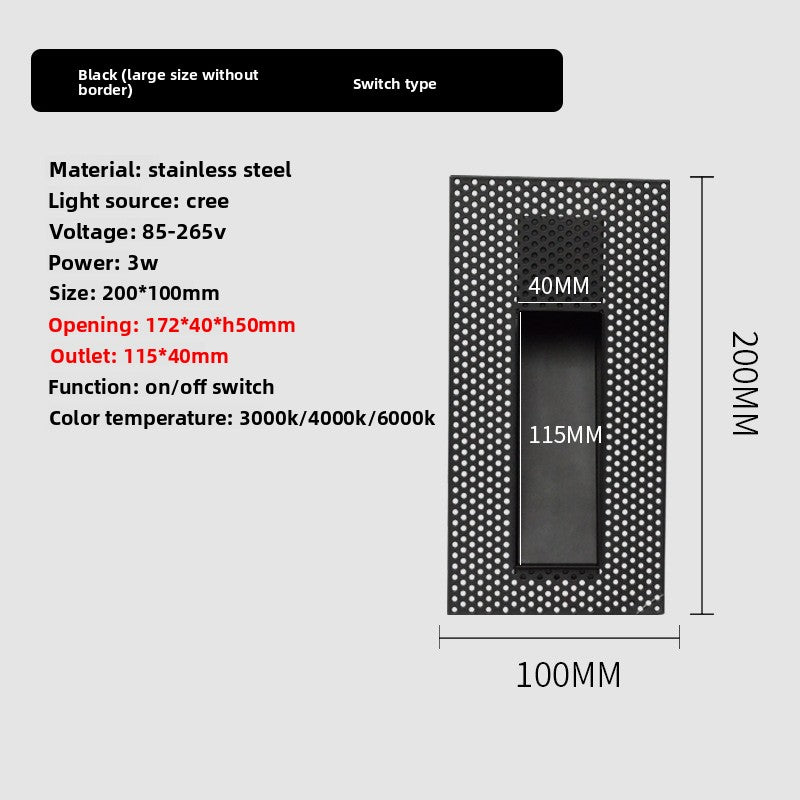 Frameless Step Light with Human Sensor
