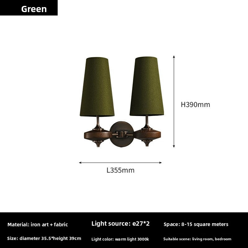 French Retro Fabric Wall Lamp