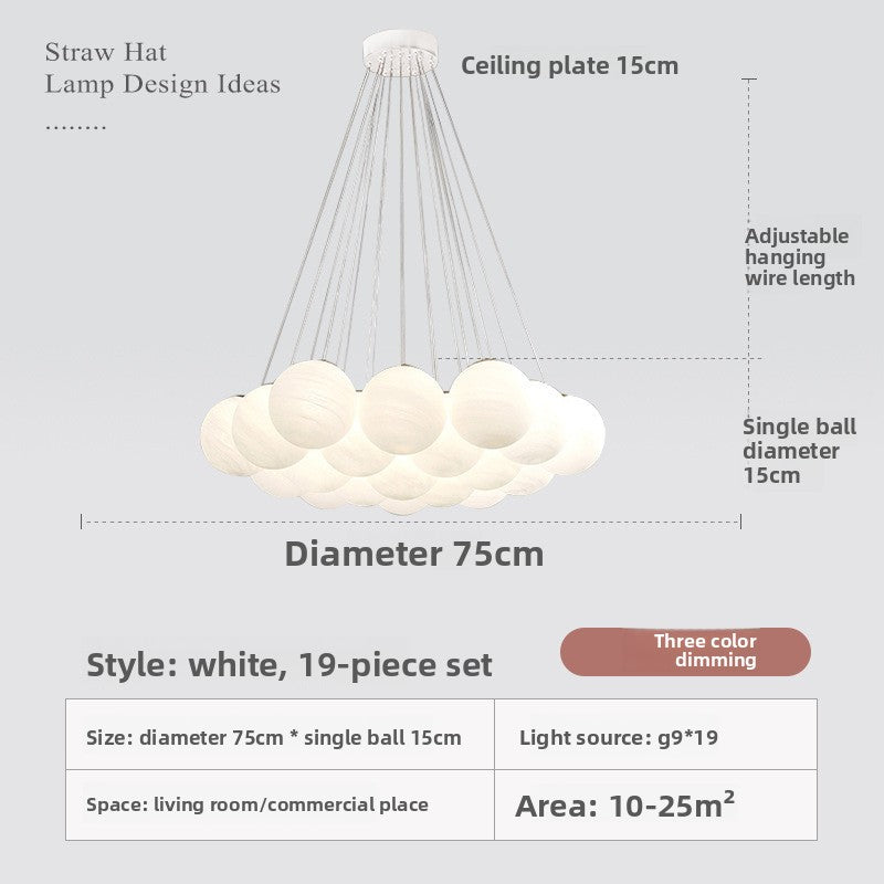 French Style Bubble Moon Planet Chandelier LED Hanging Light