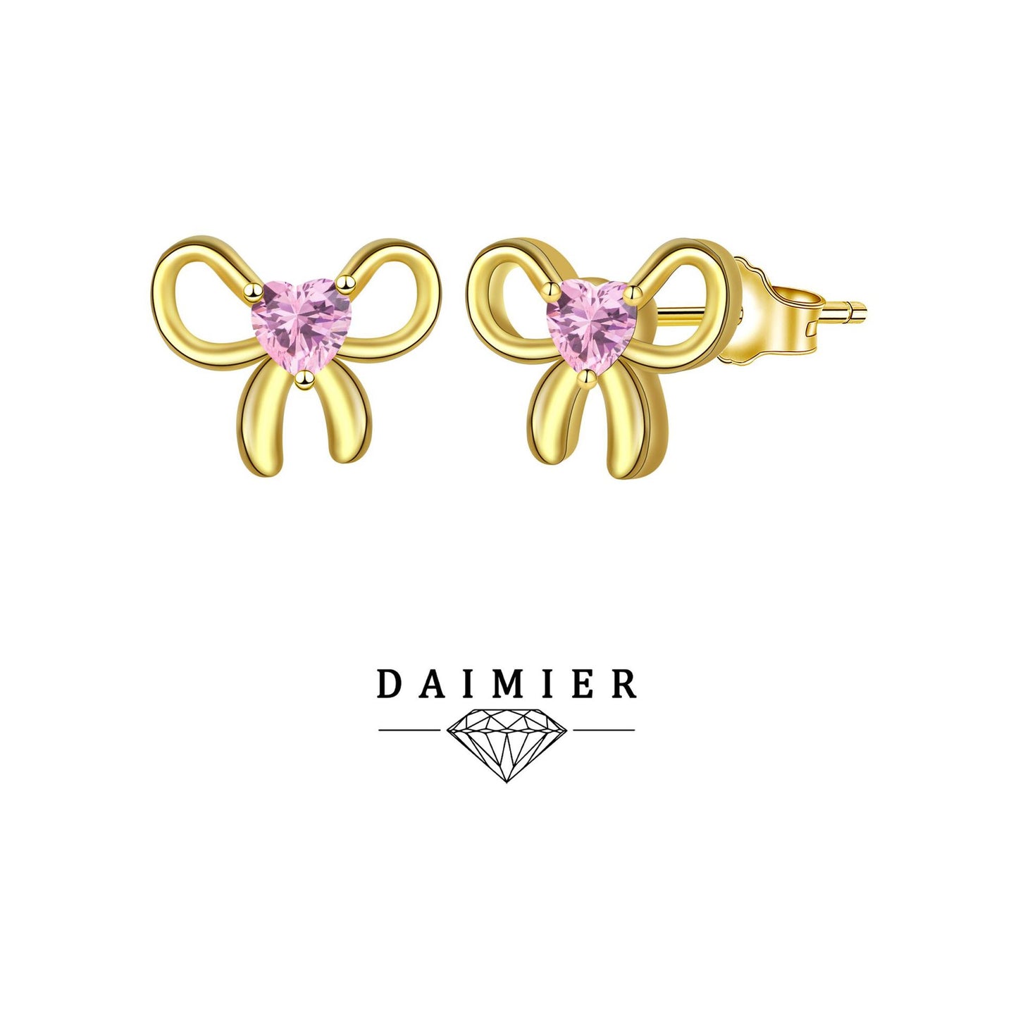 Fresh Minimalist Bowknot 925 Silver Earrings for Women