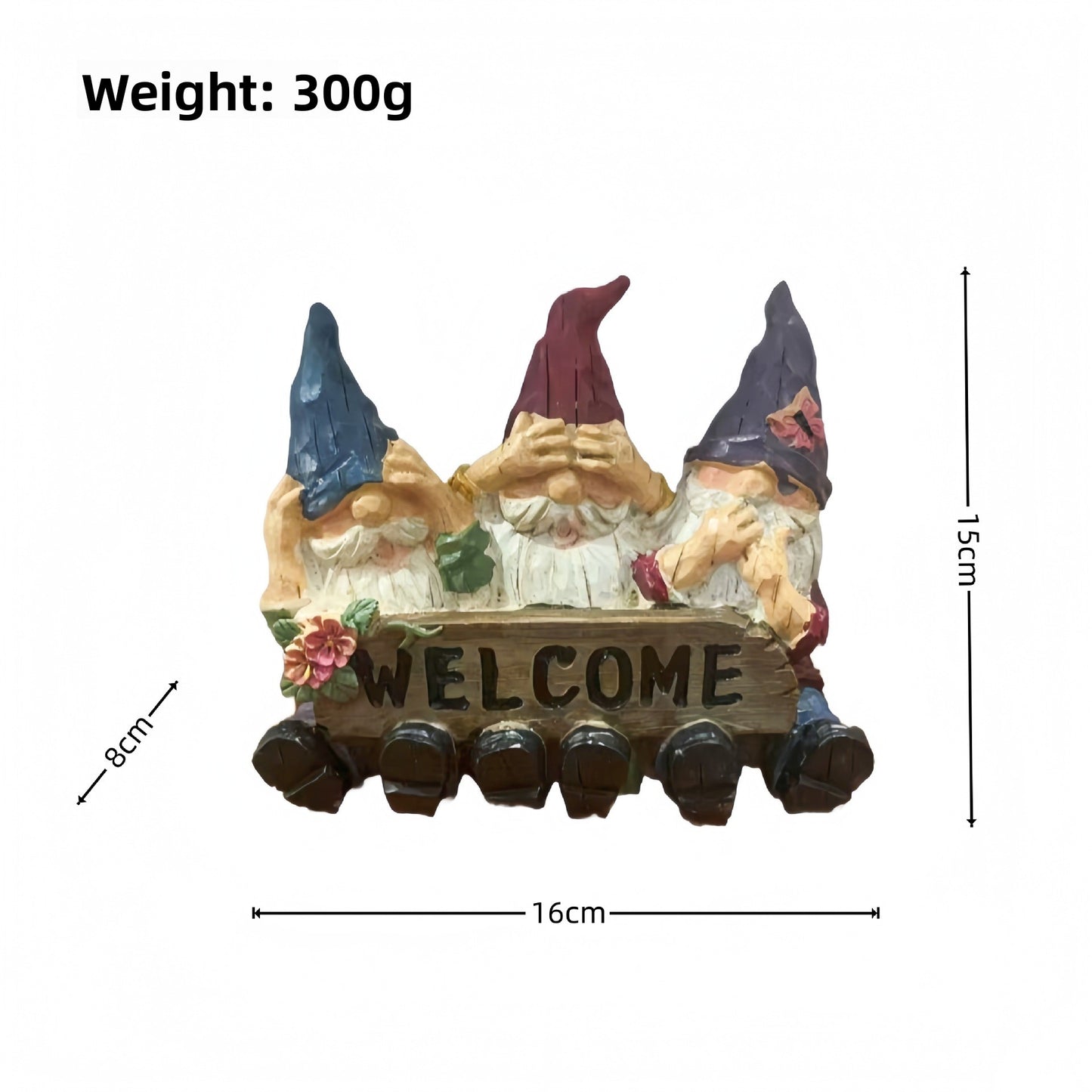Garden Elf Gnome Welcome Sign Resin Ornament