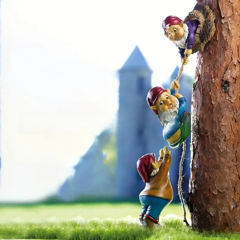 Garden Hanging Ornament: Dwarf Climbing an Elderly Man