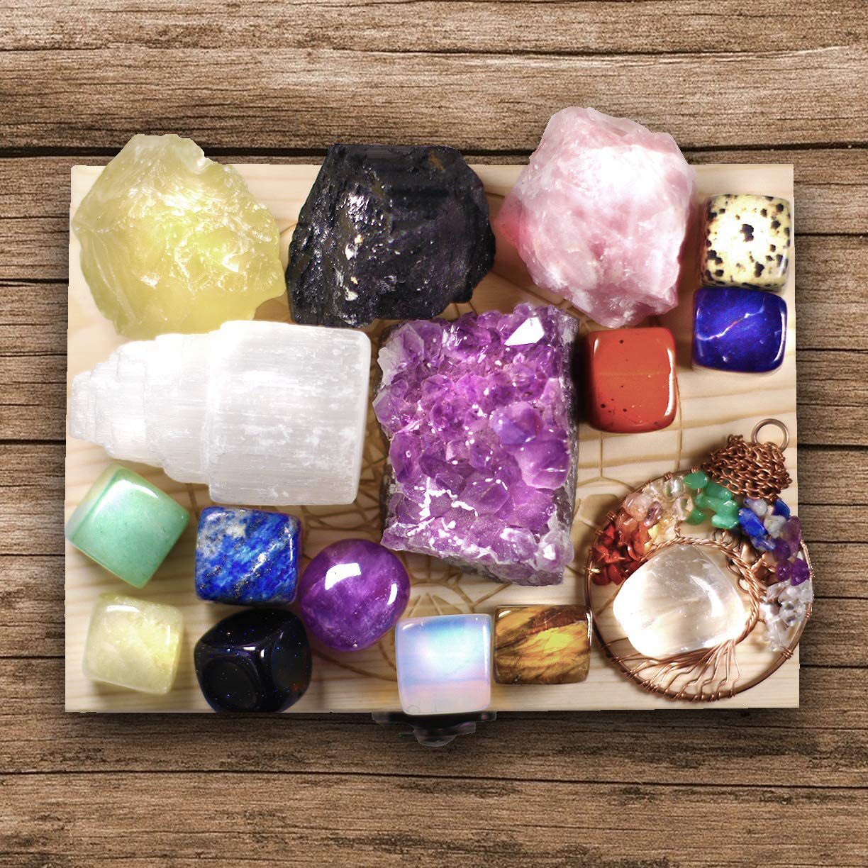 Gemstone Wooden Box Gift Ornament