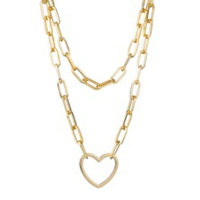 Geometric Alloy Layered Necklace