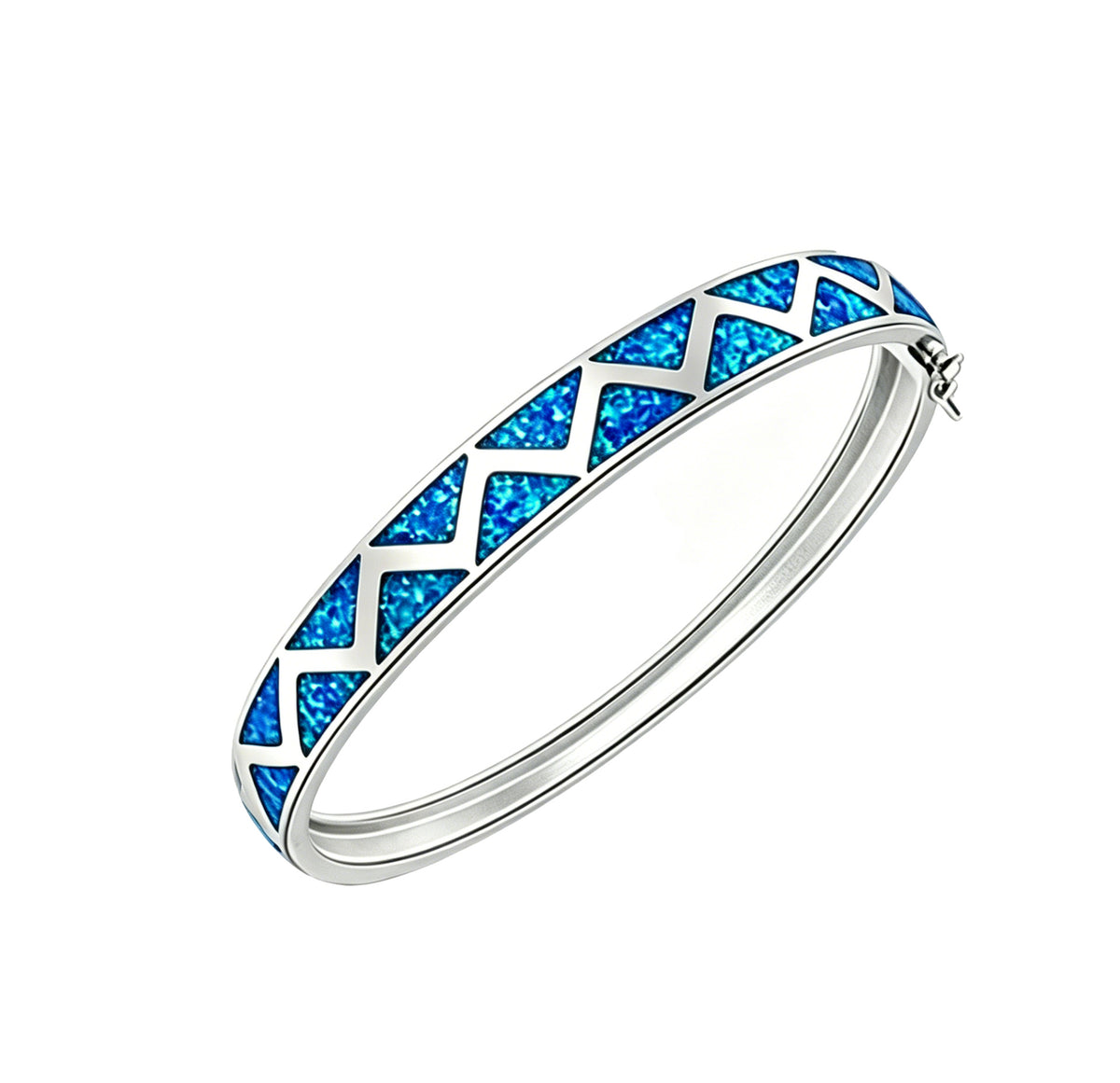 Geometric Blue Opal Copper Bracelet