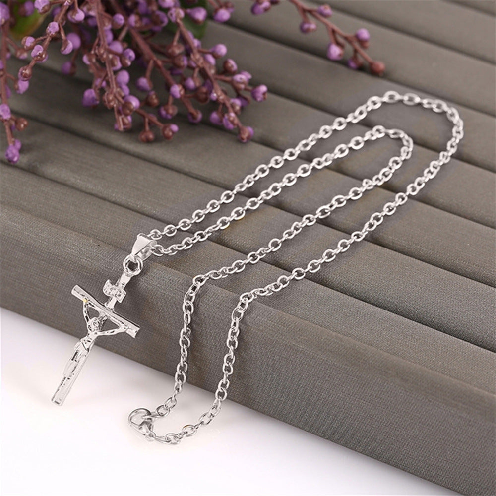 Geometric Cross Pendant Necklace