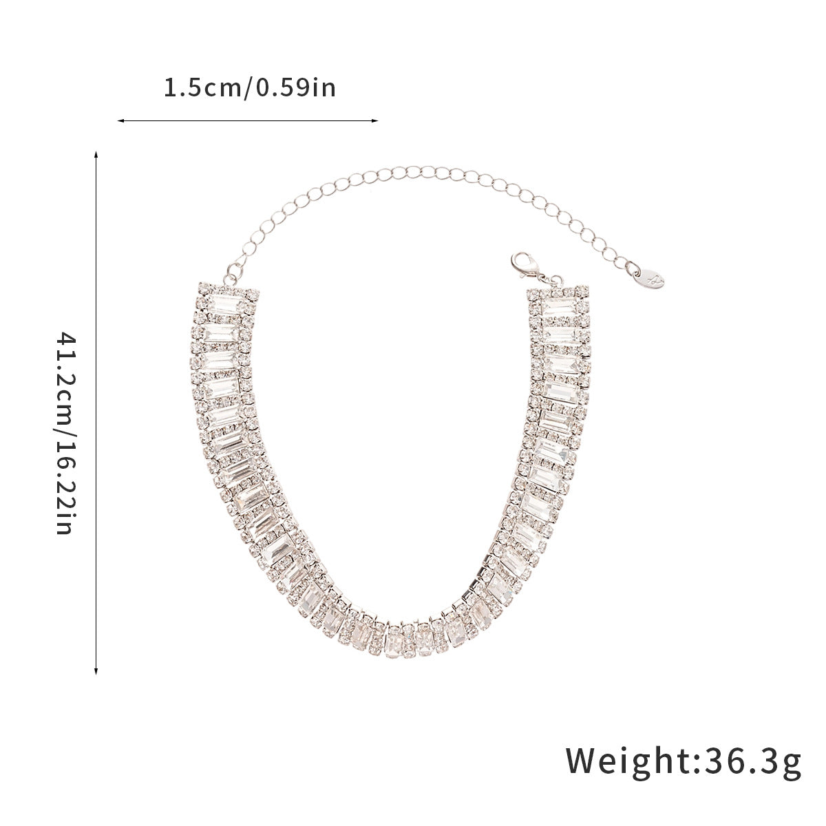 Geometric Diamond Square Necklace