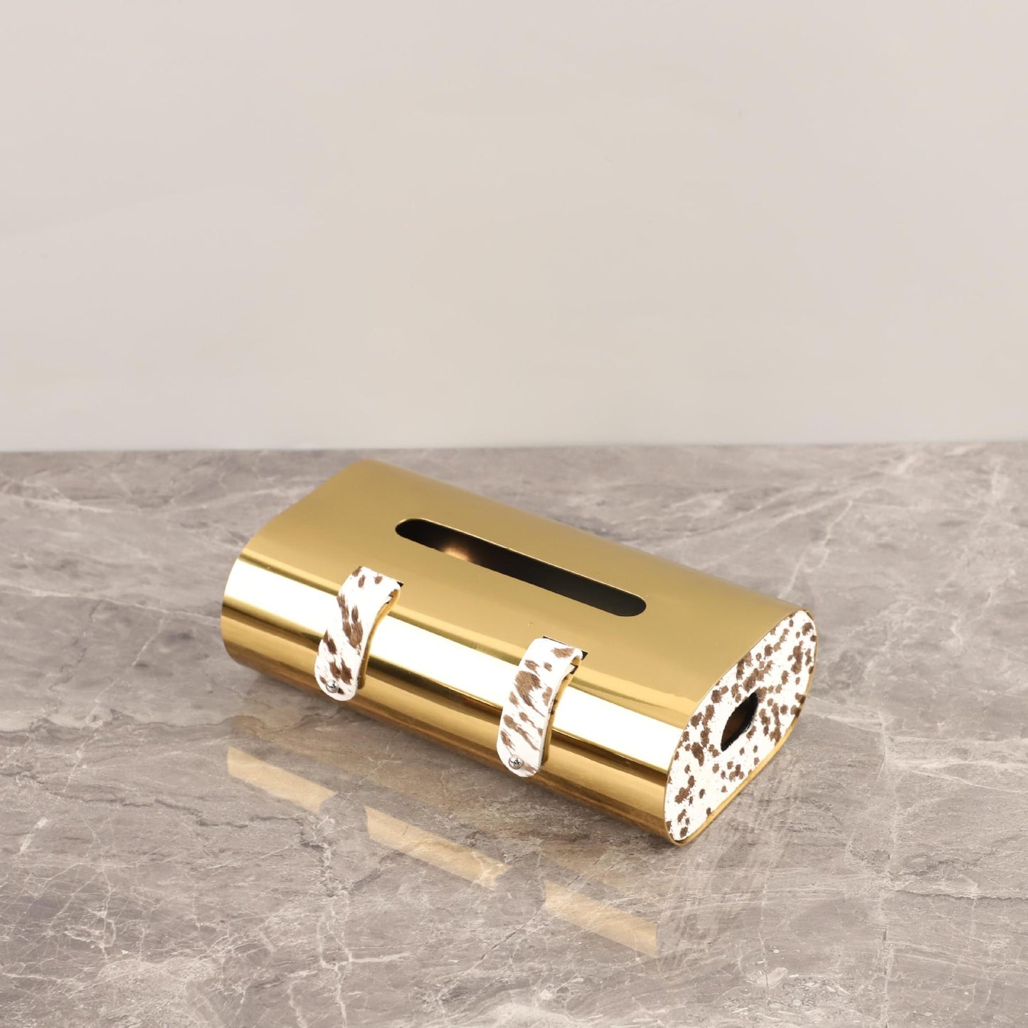 Geometric Metallic Tissue Box Holder