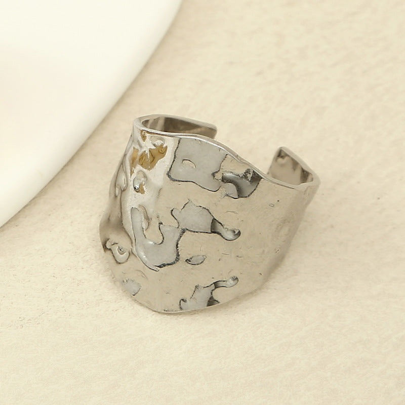 Geometric Open Ring Stainless Steel Gold Plated Hand Jewelry