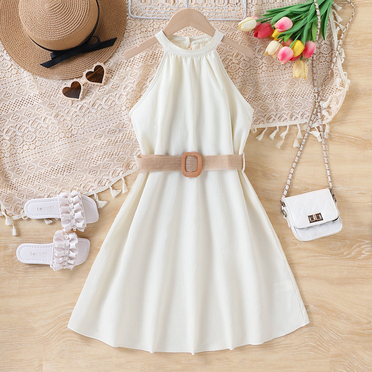 Girls Sleeveless A-Line Dress