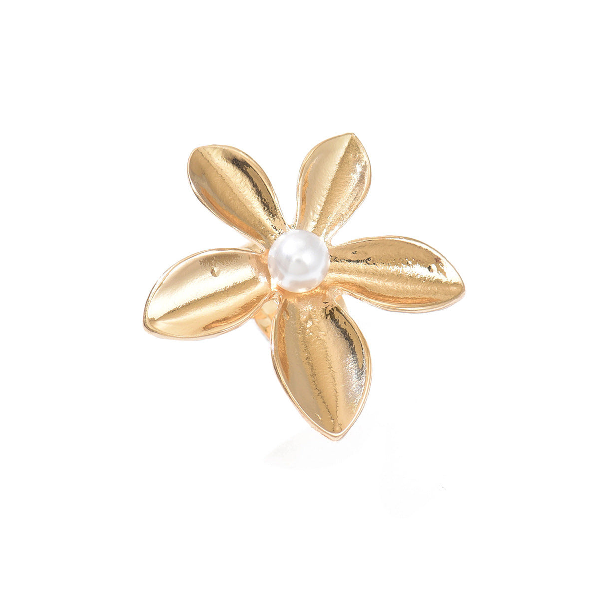 Gold Plated Open Rings with Seashell and Starfish Design