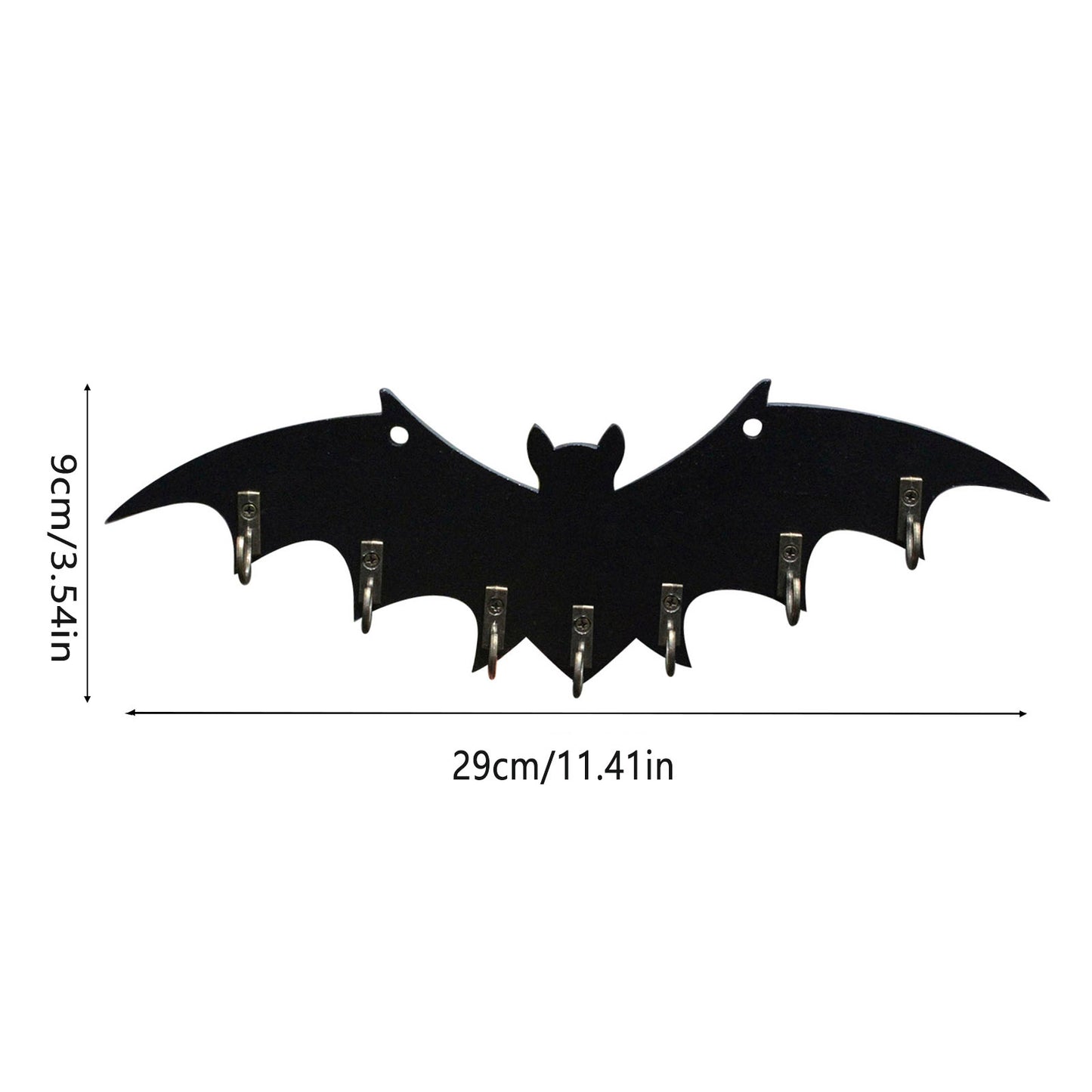 Gothic Bat Shape Wooden Wall Hooks Home Decor