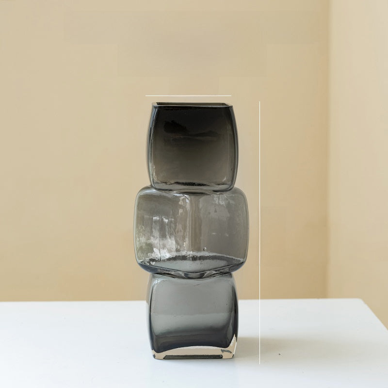 Gradient Geometric Glass Vase