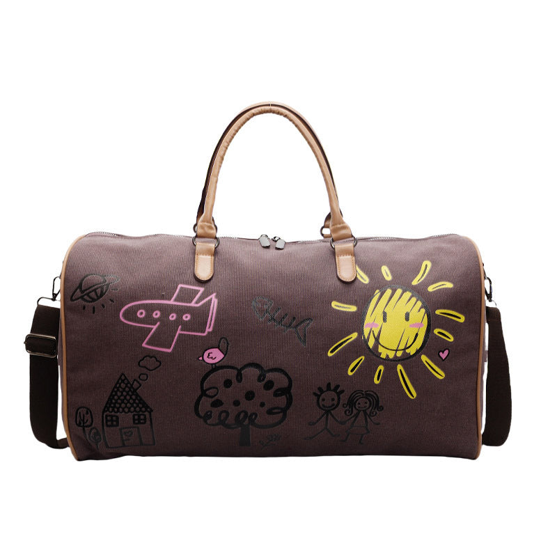 Graffiti Style Travel Gym Bag with Large Capacity