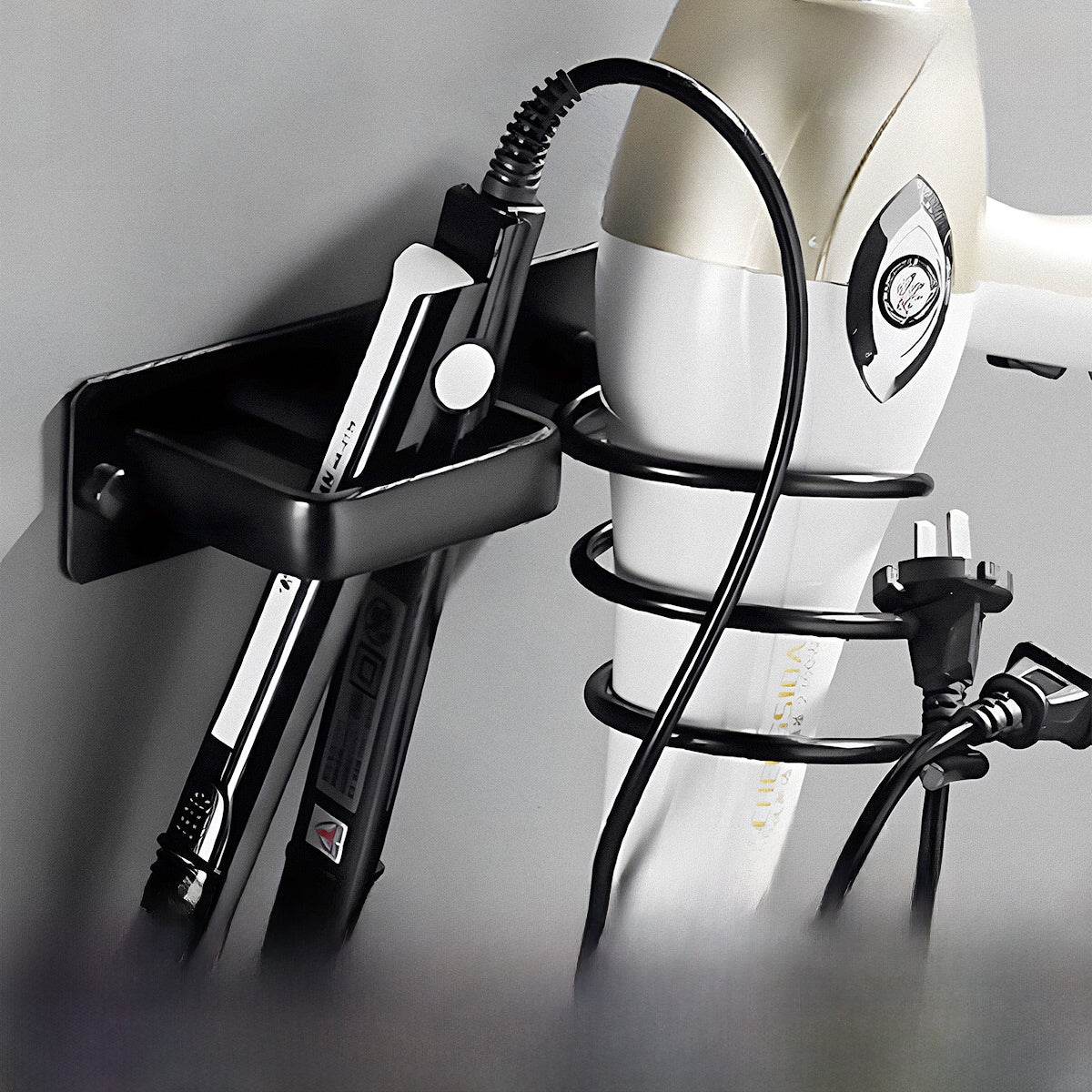 Hair dryer rack