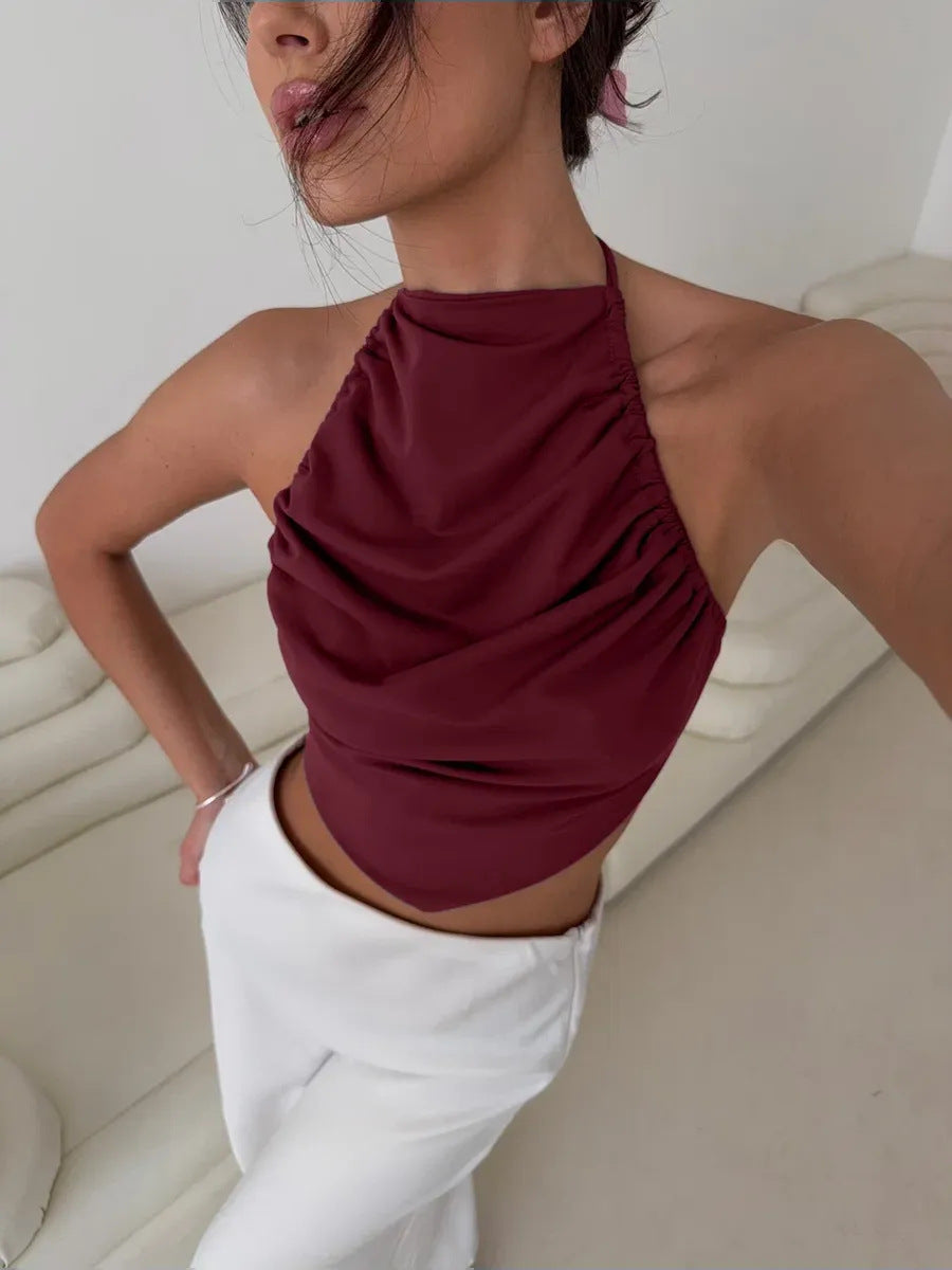 Halter Neck Backless Bodycon Top