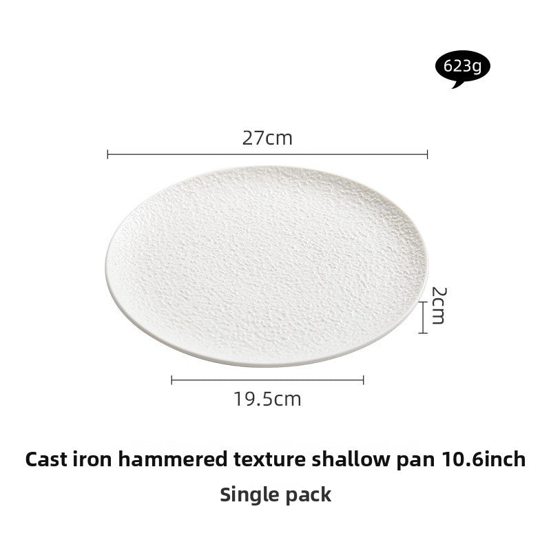 Hammered Ceramic Dinner Plate