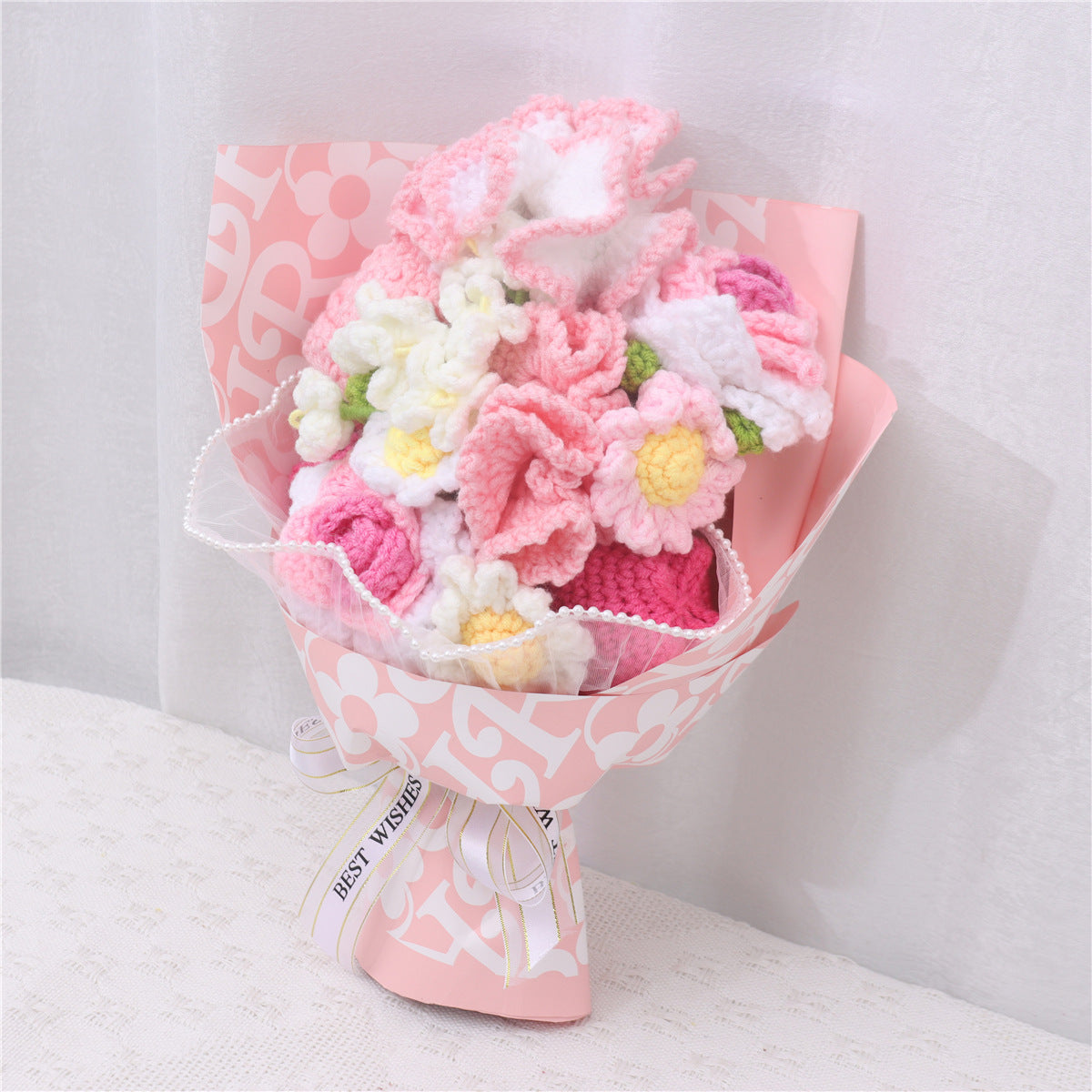 Hand-woven crochet bouquet