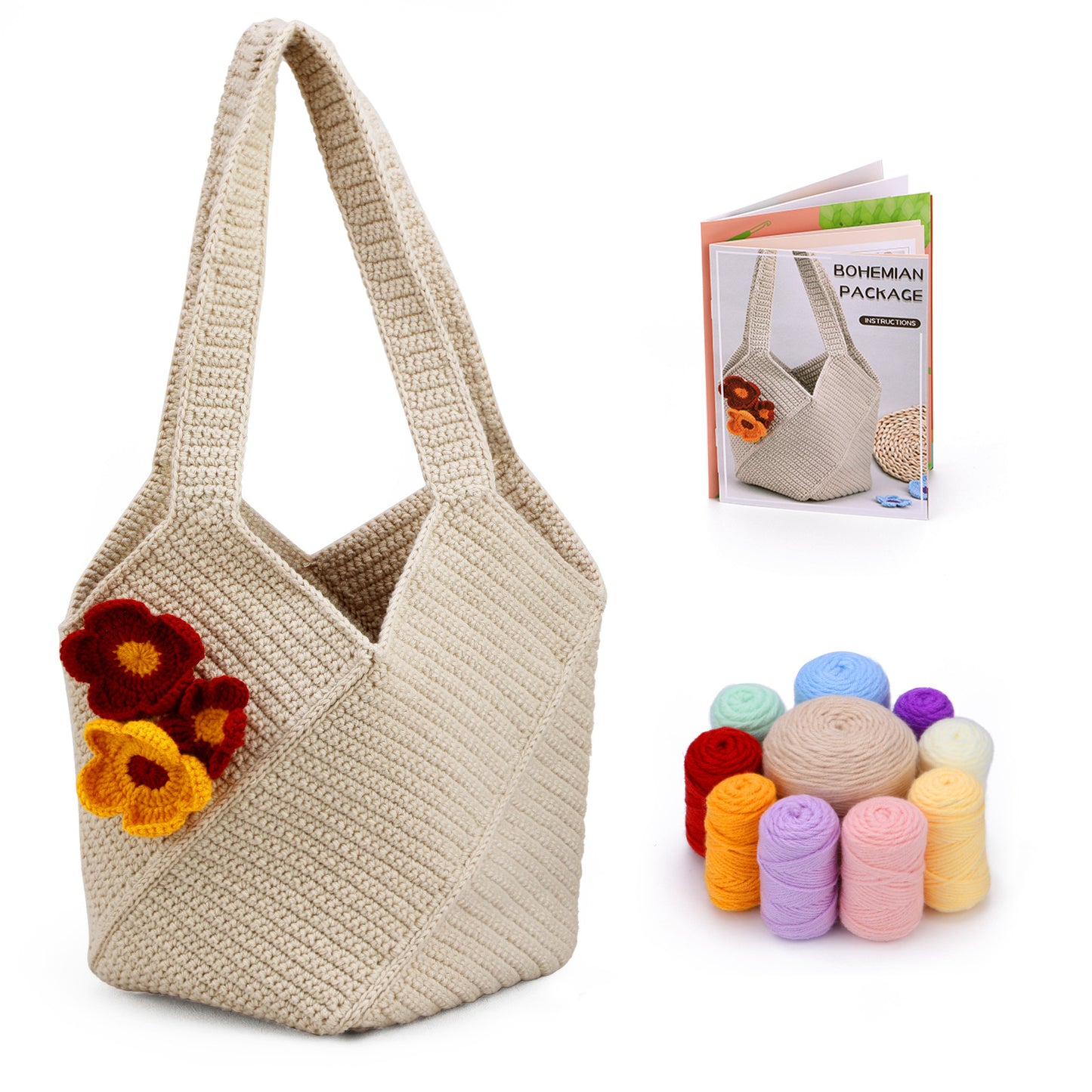 Handmade Crochet Bohemian Bag Kit