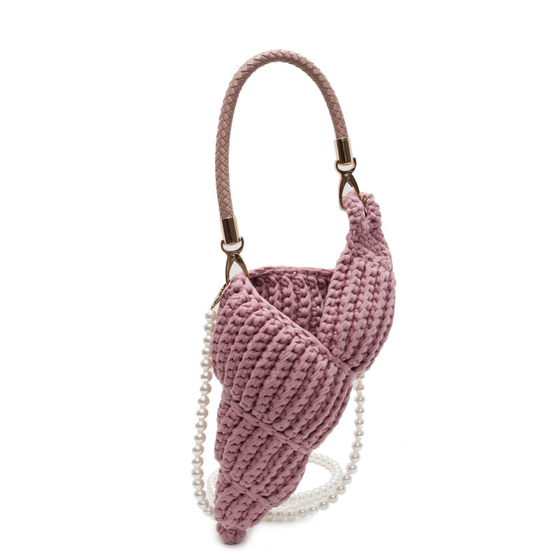 Handmade Woven Bag Women's Conch Shell Crossbody Bag