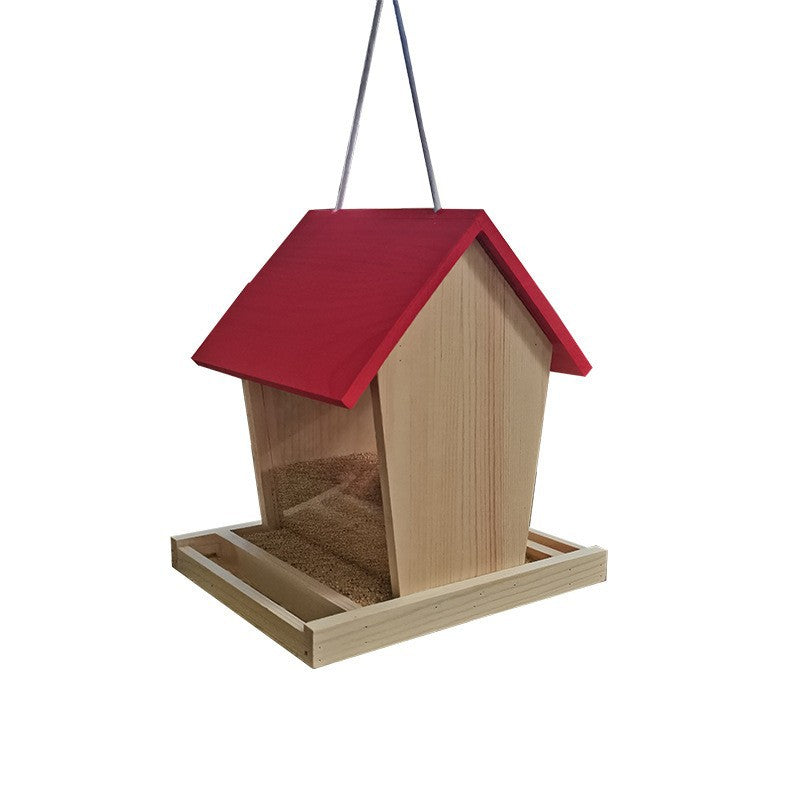 Hanging Wooden Automatic Bird Feeder