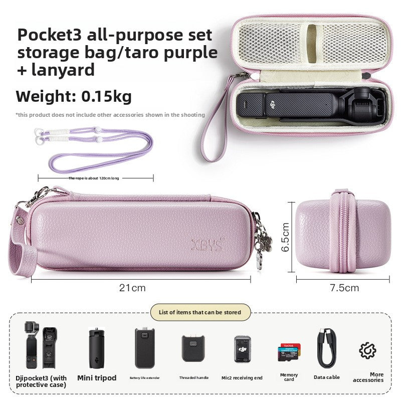Hard-shell storage case for handheld gimbal action camera