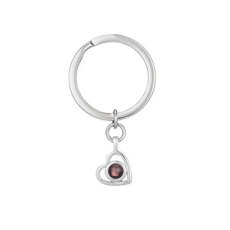 Heart Photo Projection Necklace with Multilingual Engraving
