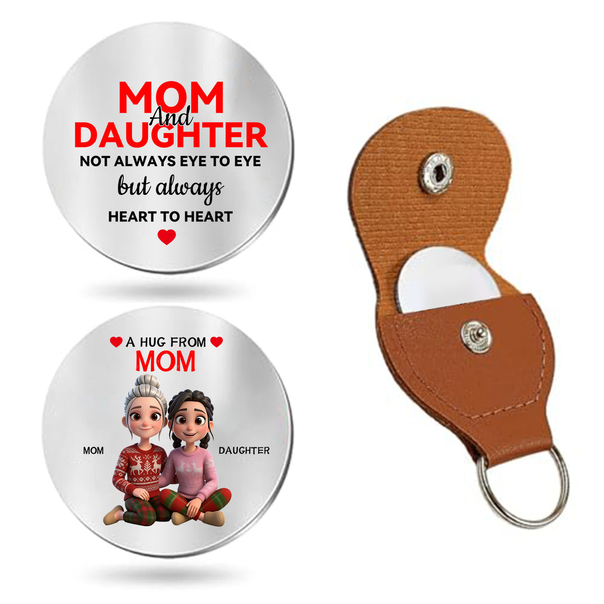 Heart-Shaped Decision Token with Leather Accent