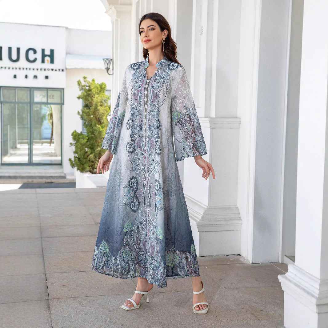 Heated diamond women's long dress