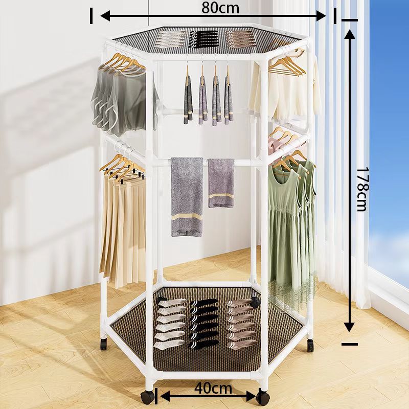 Hexagonal clothes drying rack
