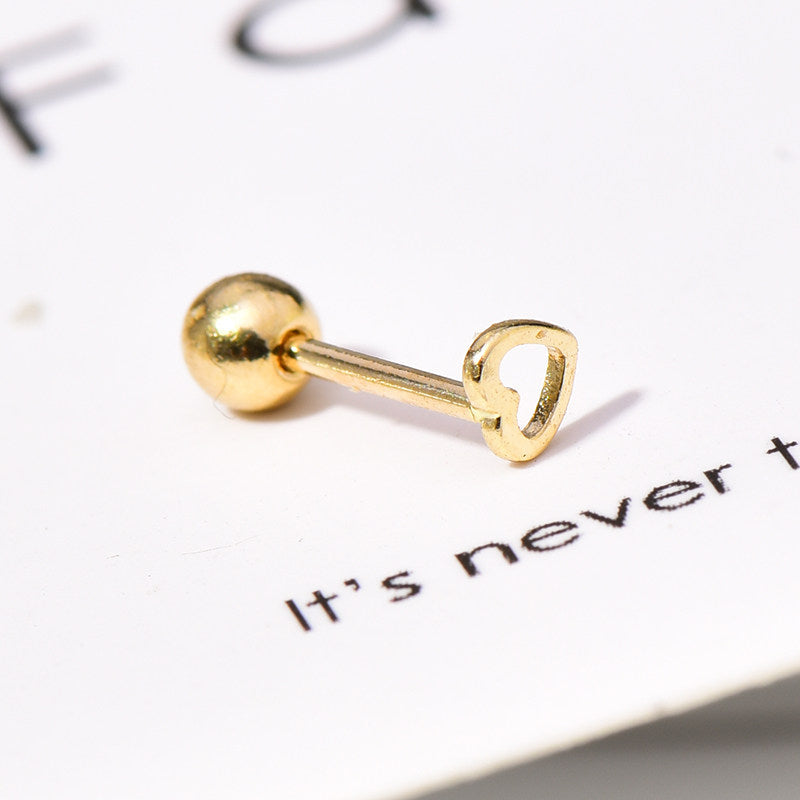 Hollow Heart Spiral Gold Earrings