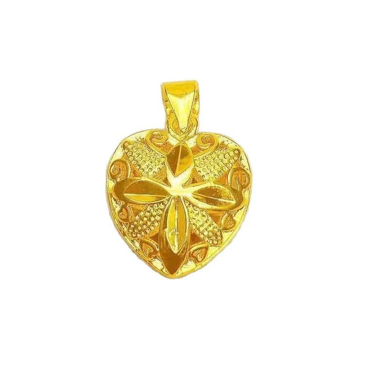Hollow Rose Heart Pendant Necklace