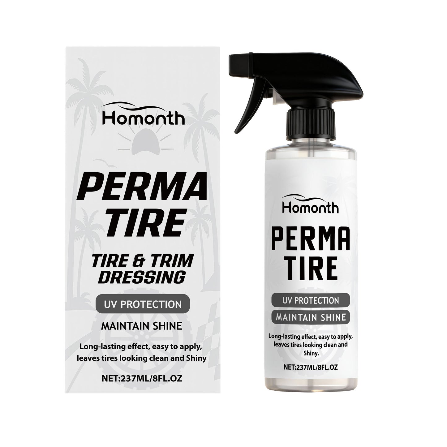 Homonth Tire Shine Spray Black Bright Car Wheel Care