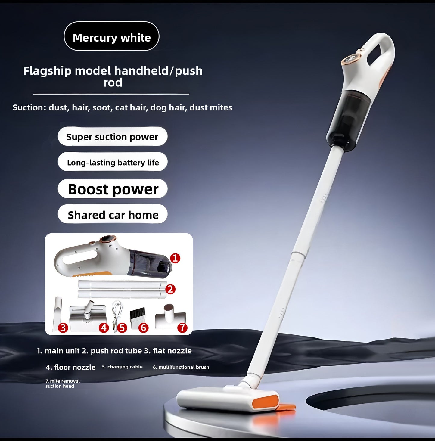 Household multi-functional handheld vacuum cleaner