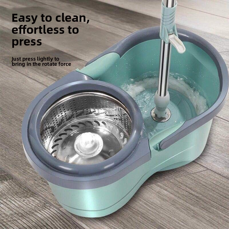 Household Rotating Mop Bucket Stainless Steel Dry Wet Dual Use